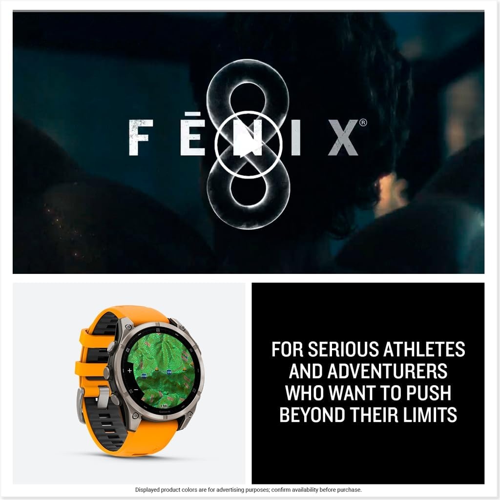 image:imageGarmin fnix 8 51 mm SolarSapphire Premium Multisport GPS Smartwatch ConnectLongLasting Battery Life DiveRatedBuiltin LED FlashlightCarbon Gray DLC Titanium with Pebble Gray Band Carbon Gray Dlc Ti Bezel Black and Pebble Gray Band LED Flashlight 100m Water Up to 48Day BatteryTitanium with OrangeGraphite Band