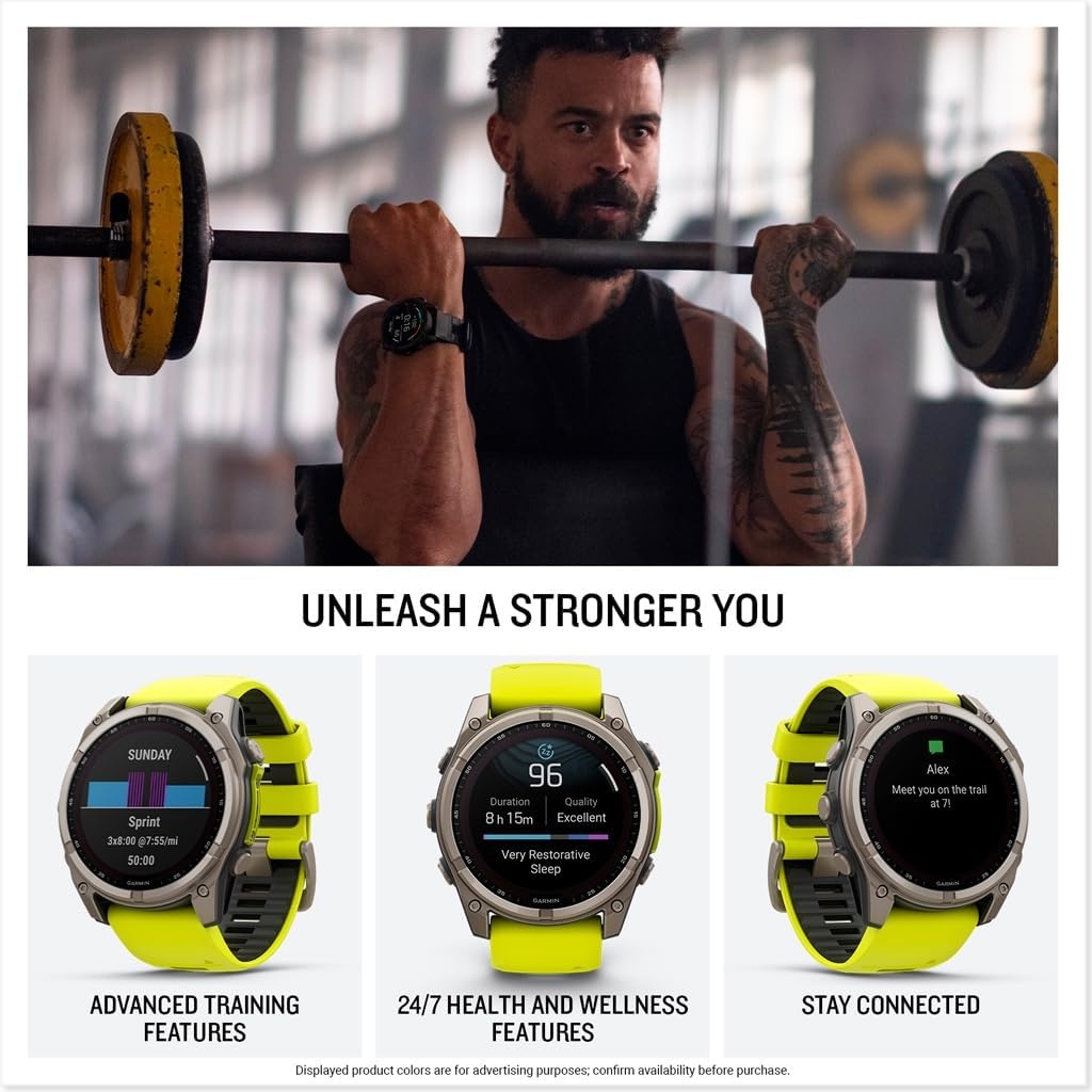 image:imageGarmin fnix 8 51 mm SolarSapphire Premium Multisport GPS Smartwatch ConnectLongLasting Battery Life DiveRatedBuiltin LED FlashlightCarbon Gray DLC Titanium with Pebble Gray Band Carbon Gray Dlc Ti Bezel Black and Pebble Gray Band LED Flashlight 100m Water Up to 48Day BatteryTitanium with YellowGraphite Band