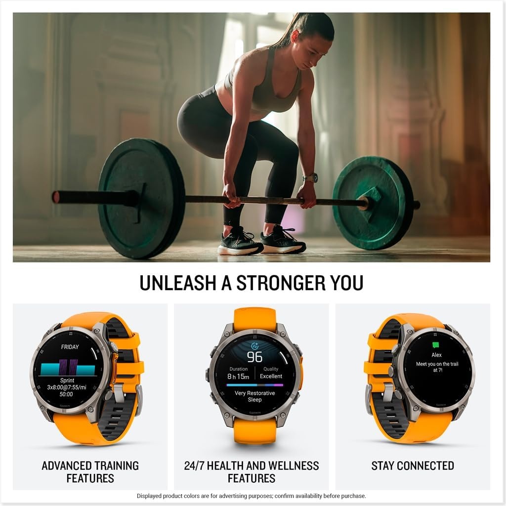 image:imageGarmin fnix 8 51 mm SolarSapphire Premium Multisport GPS Smartwatch ConnectLongLasting Battery Life DiveRatedBuiltin LED FlashlightCarbon Gray DLC Titanium with Pebble Gray Band Carbon Gray Dlc Ti Bezel Black and Pebble Gray Band LED Flashlight 100m Water Up to 48Day BatteryTitanium with OrangeGraphite Band