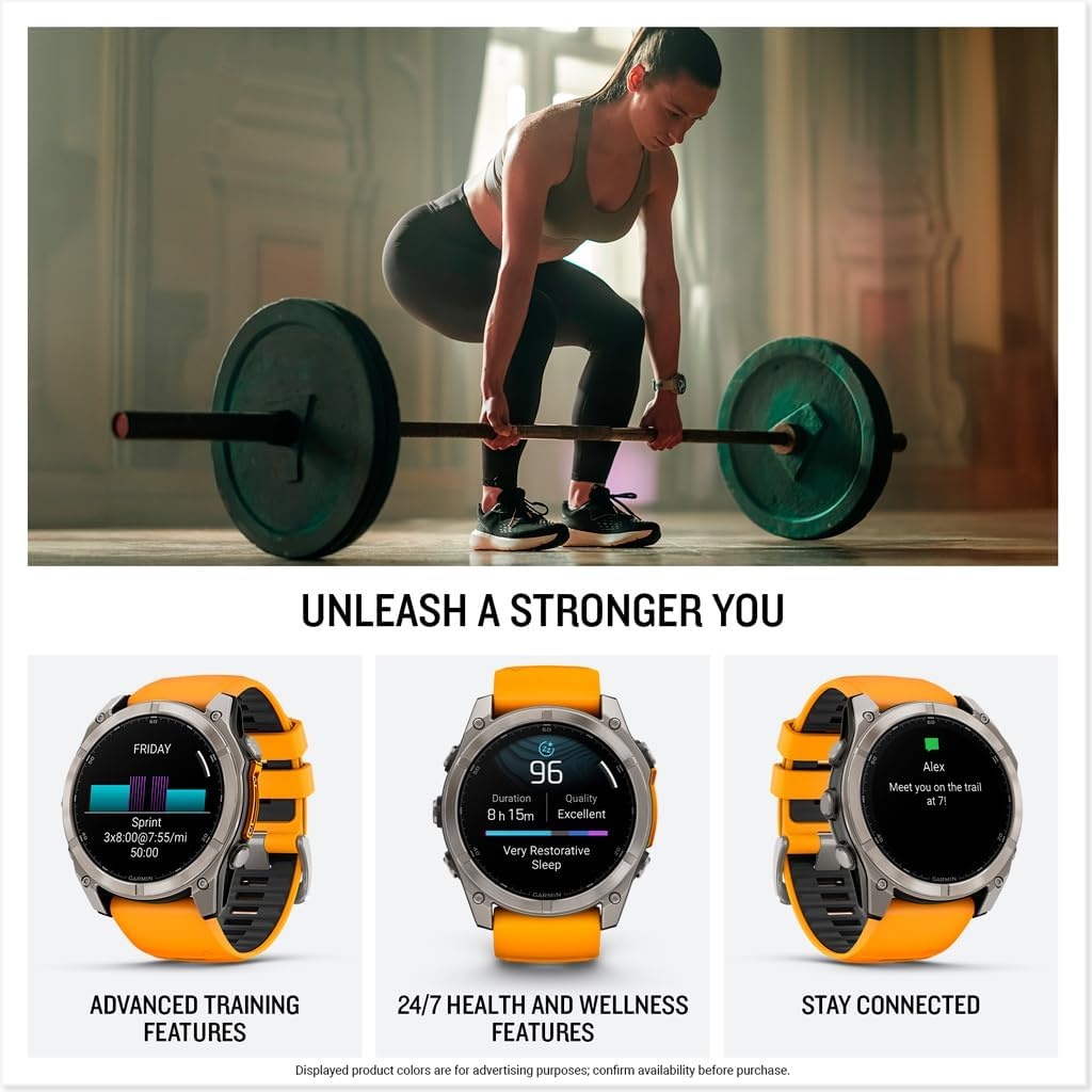 image:imageGarmin fnix 8 51 mm SolarSapphire Premium Multisport GPS Smartwatch ConnectLongLasting Battery Life DiveRatedBuiltin LED FlashlightCarbon Gray DLC Titanium with Pebble Gray Band Carbon Gray Dlc Ti Bezel Black and Pebble Gray Band LED Flashlight 100m Water Up to 48Day BatteryTitanium with OrangeGraphite Band