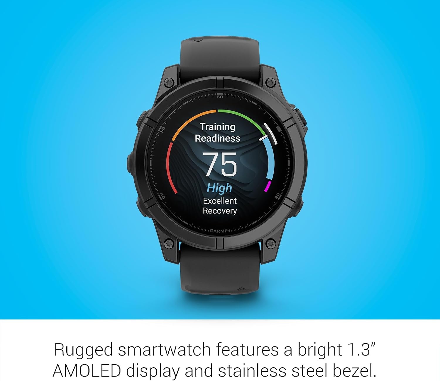 image:imageGarmin fnix 8 51 mm SolarSapphire Premium Multisport GPS Smartwatch ConnectLongLasting Battery Life DiveRatedBuiltin LED FlashlightCarbon Gray DLC Titanium with Pebble Gray Band Carbon Gray Dlc Ti Bezel Black and Pebble Gray Band LED Flashlight 100m Water Up to 48Day BatterySlate Gray Steel with Black Band