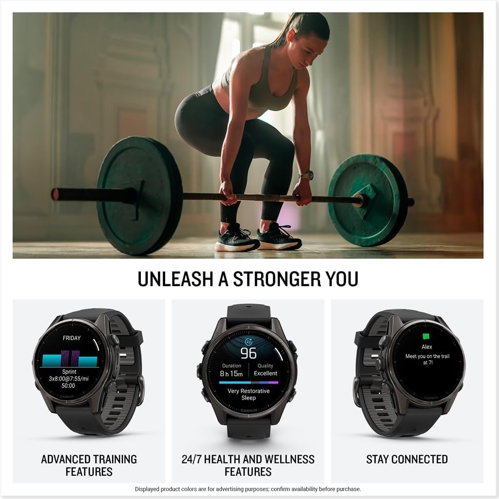 image:imageGarmin fnix 8 51 mm SolarSapphire Premium Multisport GPS Smartwatch ConnectLongLasting Battery Life DiveRatedBuiltin LED FlashlightCarbon Gray DLC Titanium with Pebble Gray Band Carbon Gray Dlc Ti Bezel Black and Pebble Gray Band LED Flashlight 100m Water Up to 48Day BatteryTitanium with Gray Band
