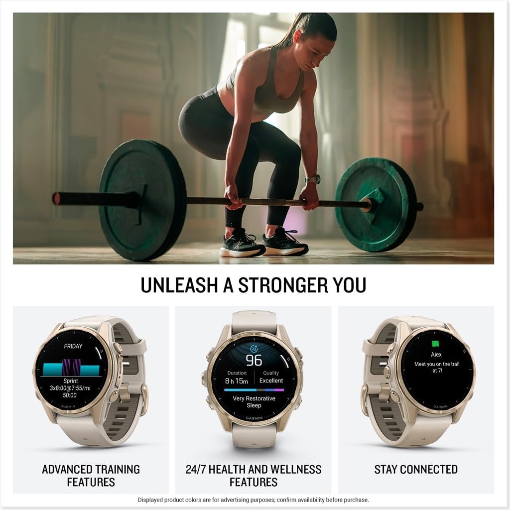 image:imageGarmin fnix 8 51 mm SolarSapphire Premium Multisport GPS Smartwatch ConnectLongLasting Battery Life DiveRatedBuiltin LED FlashlightCarbon Gray DLC Titanium with Pebble Gray Band Carbon Gray Dlc Ti Bezel Black and Pebble Gray Band LED Flashlight 100m Water Up to 48Day BatterySoft Gold with Dark Sandstone Band