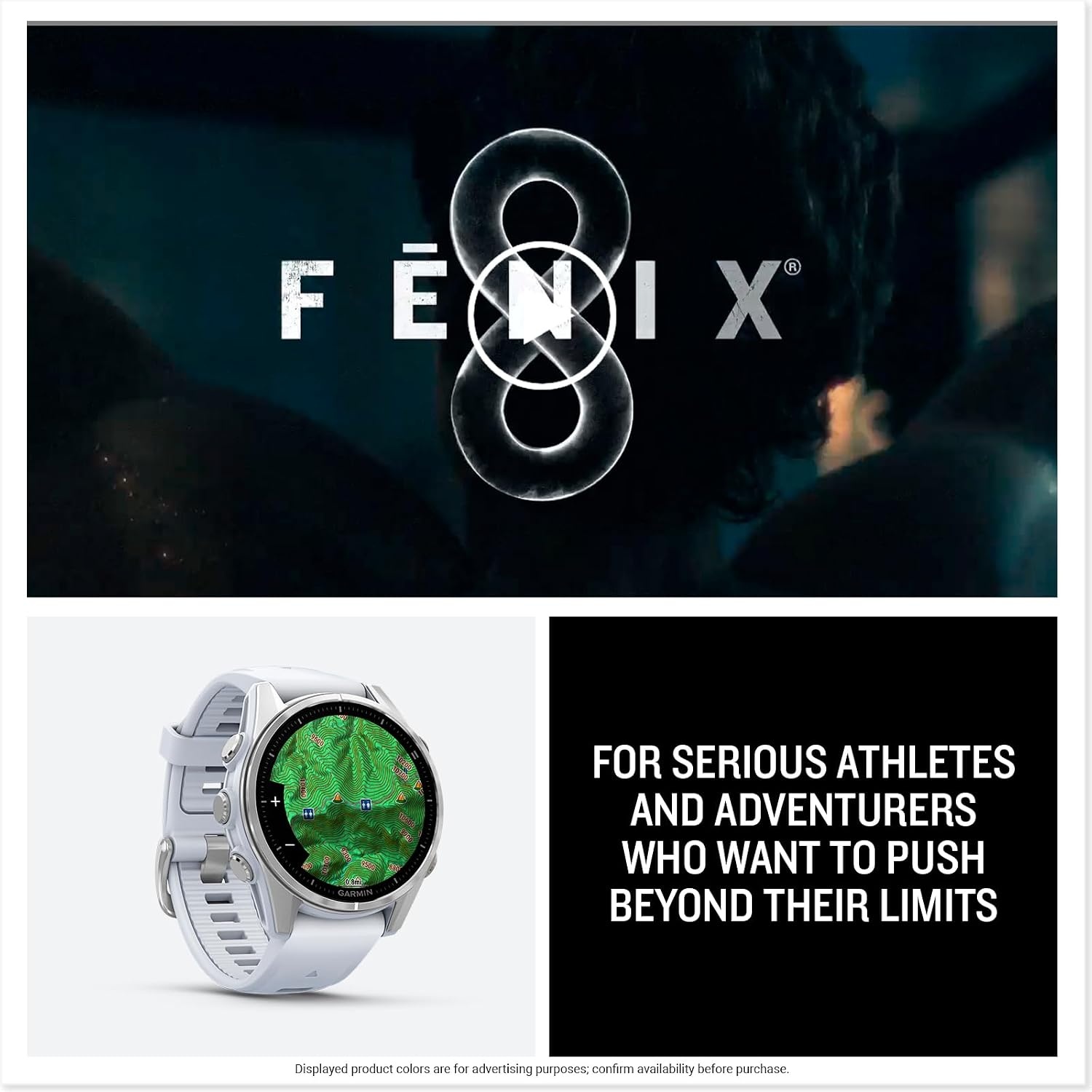 image:imageGarmin fnix 8 51 mm SolarSapphire Premium Multisport GPS Smartwatch ConnectLongLasting Battery Life DiveRatedBuiltin LED FlashlightCarbon Gray DLC Titanium with Pebble Gray Band Carbon Gray Dlc Ti Bezel Black and Pebble Gray Band LED Flashlight 100m Water Up to 48Day BatterySilver with Whitestone Band