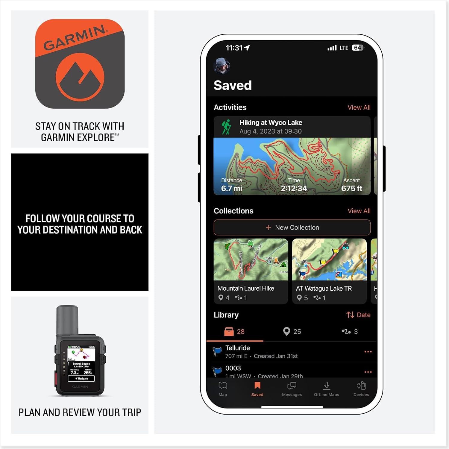 image:imageGarmin inReach Mini 3 Plus Rugged Global Satellite Communicator with Touchscreen Texting Photo amp Voice Messaging Emergency SOS Messages amp Battery Up to 350 Hours with 10min inReach Tracking Rugged Satellite Communicator with Color 19 Touchscreen TwoWay Text 600 Chars Photo and Voice Messaging USBC ChargingNo Photo and Voice Messaging