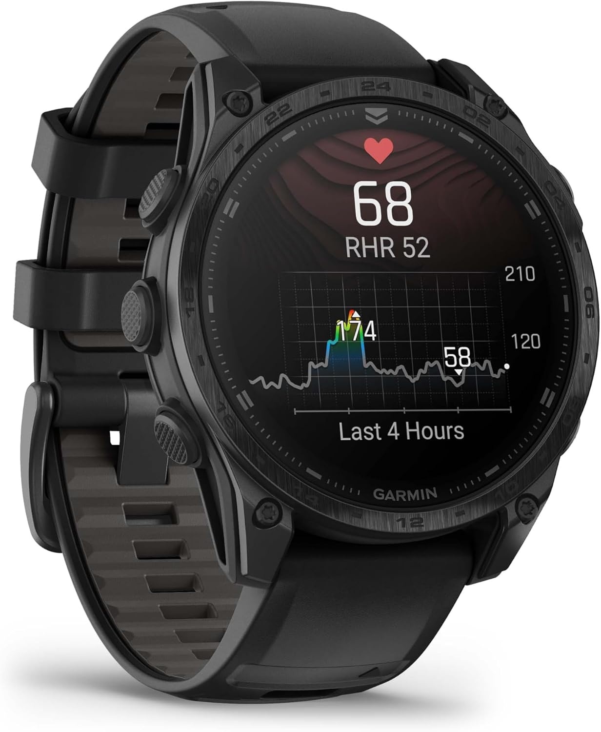 image:imageGarmin tactix 8 51mm Solar Charged Display Premium Tactical GPS Smartwatch Includes Applied Ballistics Ultralight Solver 14Inch Solar Amoled Ti Bezel and Power Sapphire Applied Ballistics Ultralight Solver MultiBand GPSAMOLED Black