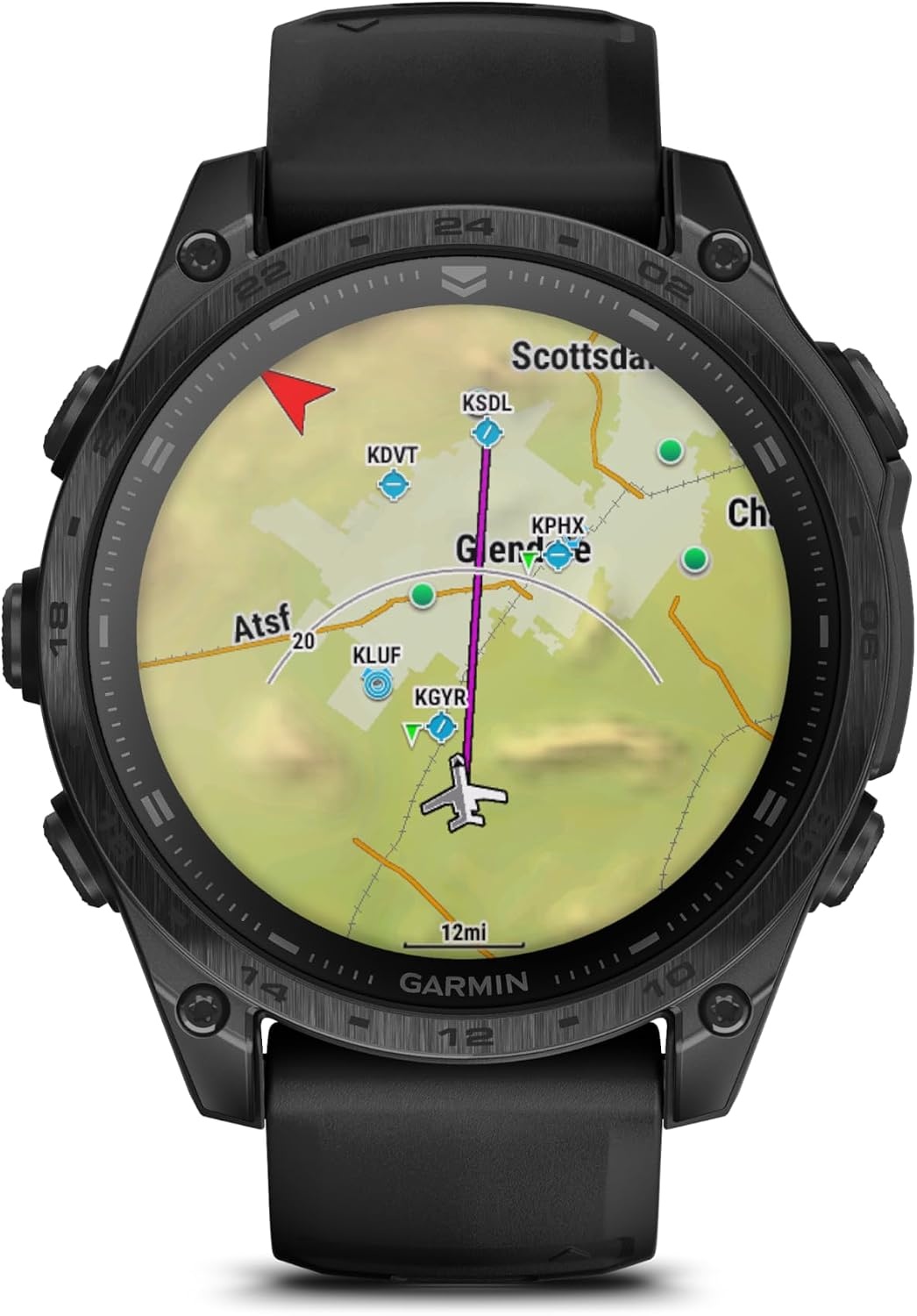 image:imageGarmin tactix 8 51mm Solar Charged Display Premium Tactical GPS Smartwatch Includes Applied Ballistics Ultralight Solver 14Inch Solar Amoled Ti Bezel and Power Sapphire Applied Ballistics Ultralight Solver MultiBand GPSAMOLED Black