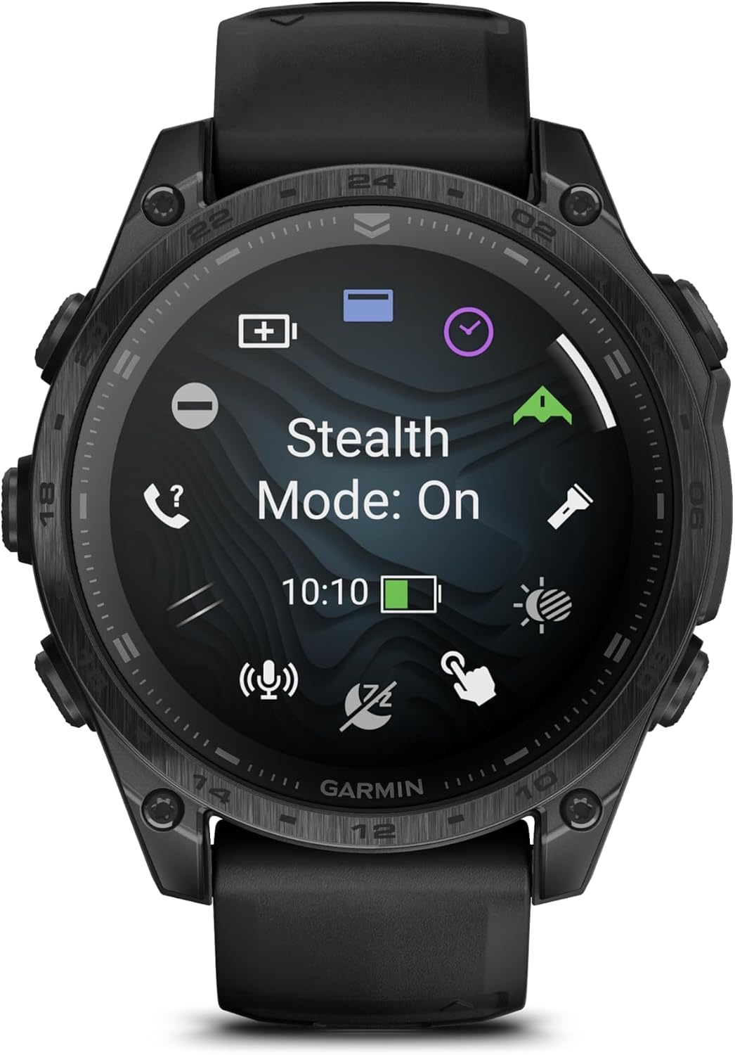 image:imageGarmin tactix 8 51mm Solar Charged Display Premium Tactical GPS Smartwatch Includes Applied Ballistics Ultralight Solver 14Inch Solar Amoled Ti Bezel and Power Sapphire Applied Ballistics Ultralight Solver MultiBand GPSAMOLED Black