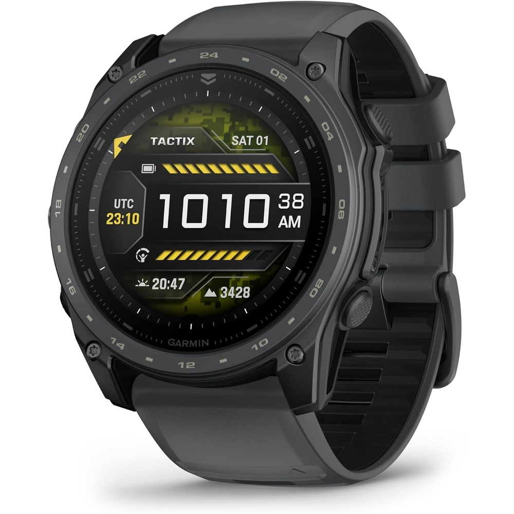 image:imageGarmin tactix 8 51mm Solar Charged Display Premium Tactical GPS Smartwatch Includes Applied Ballistics Ultralight Solver 14Inch Solar Amoled Ti Bezel and Power Sapphire Applied Ballistics Ultralight Solver MultiBand GPSAMOLED CERAKOTE Slate Gray