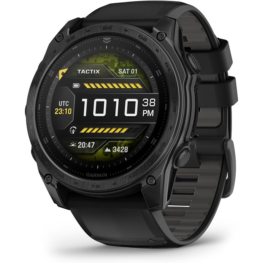 image:imageGarmin tactix 8 51mm Solar Charged Display Premium Tactical GPS Smartwatch Includes Applied Ballistics Ultralight Solver 14Inch Solar Amoled Ti Bezel and Power Sapphire Applied Ballistics Ultralight Solver MultiBand GPSAMOLED Black