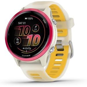 Garmin® Forerunner® 570, 42mm, Advanced GPS Running and Triathlon Smartwatch, AMOLED Display, Training and Recovery Features, Slate Gray Aluminum with Translucent Black/Black Band | 1.2 Amoled, Multi-Gnss GPS with Satiq, Training, Recovery and Multisport and Triathlon Support, Slate Gray Aluminum Case(Raspberry with Bone/Mango)
