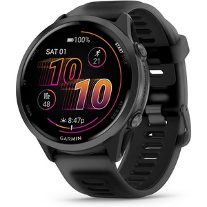 Garmin® Forerunner® 570, 42mm, Advanced GPS Running and Triathlon Smartwatch, AMOLED Display, Training and Recovery Features, Slate Gray Aluminum with Translucent Black/Black Band | 1.2 Amoled, Multi-Gnss GPS with Satiq, Training, Recovery and Multisport and Triathlon Support, Slate Gray Aluminum Case(Slate/Black)