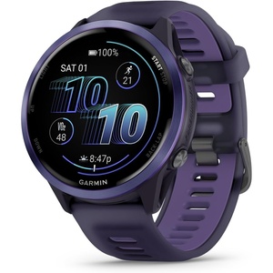 Garmin® Forerunner® 570, 42mm, Advanced GPS Running and Triathlon Smartwatch, AMOLED Display, Training and Recovery Features, Slate Gray Aluminum with Translucent Black/Black Band | 1.2 Amoled, Multi-Gnss GPS with Satiq, Training, Recovery and Multisport and Triathlon Support, Slate Gray Aluminum Case(Indigo Purple)