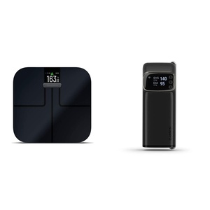 Garmin Index S2, Smart Scale with Wireless Connectivity, Measure Body Fat, Muscle, Bone Mass, Body Water% and More, Black (010-02294-02)(Black Scale with BPM Bundle)