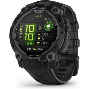 Garmin Instinct® 3 45mm, AMOLED Display, Rugged Outdoor GPS Smartwatch, Metal-Reinforced Bezel, Built-in Flashlight, Up to 18 Days of Battery Life, Black | 45mm Amoled 1.2 Display, Metal-Reinforced Bezel, Built-in Flashlight, Up to 18 Days Battery, Multi-Band GPS, 10 Atm(AMOLED Black)