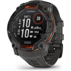 Garmin Instinct® 3 45mm, AMOLED Display, Rugged Outdoor GPS Smartwatch, Metal-Reinforced Bezel, Built-in Flashlight, Up to 18 Days of Battery Life, Black | 45mm Amoled 1.2 Display, Metal-Reinforced Bezel, Built-in Flashlight, Up to 18 Days Battery, Multi-Band GPS, 10 Atm(Solar Charcoal)