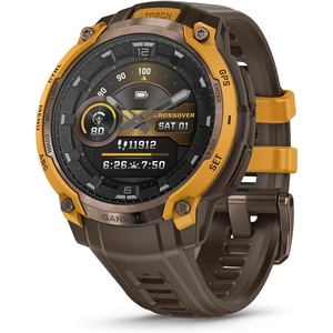 Garmin Instinct® Crossover AMOLED, Rugged Hybrid GPS Smartwatch with Analog Watch Hands and Bright AMOLED Display, Bronze/Sunburst with Cocoa Silicone Band | Analog Watch Hands, 47mm Case, Cocoa Silicone Band, Up to 14 Days Battery(Bronze/Sunburst)