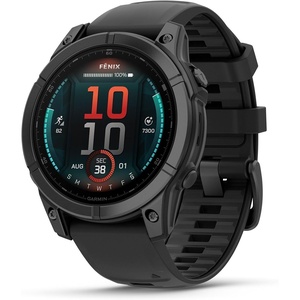 Garmin fēnix® 8 – 51 mm, Solar,Sapphire, Premium Multisport GPS Smartwatch, Connect,Long-Lasting Battery Life, Dive-Rated,Built-in LED Flashlight,Carbon Gray DLC Titanium with Pebble Gray Band | Carbon Gray Dlc Ti Bezel, Black and Pebble Gray Band, LED Flashlight, 100m Water, Up to 48-Day Battery(Slate Gray Steel with Black Band)