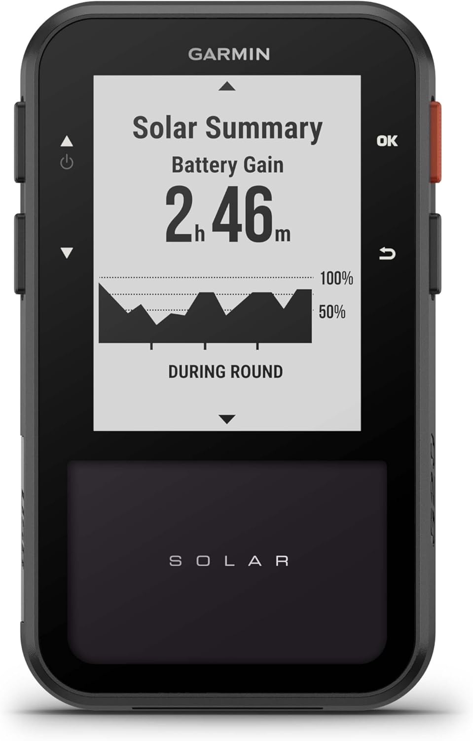 image:imageGarmin Approach G20 Solar GPS Golf Handheld with Solar Charging SunlightReadable High Resolution Display Builtin Magnet to Mount On Your Cart Big Numbers for Easy Reading