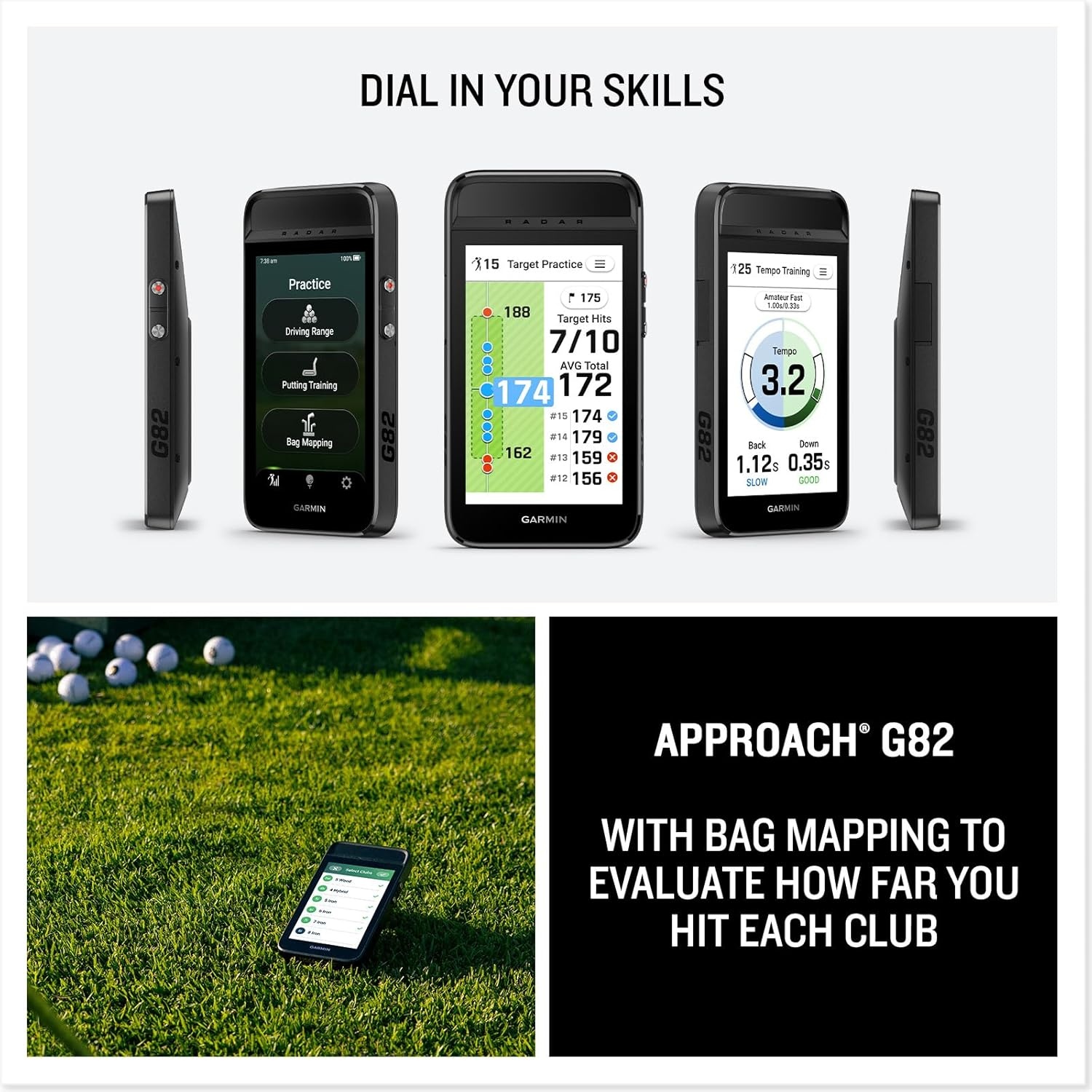 image:imageGarmin Approach G82 Portable Golf Launch Monitor Premium GPS Handheld Large Color Touchscreen  5Inch Color Touchscreen Builtin Radar Launch Monitor 43 000 Plus Preloaded Courses Up to 25 Hr GPS Battery IPX7
