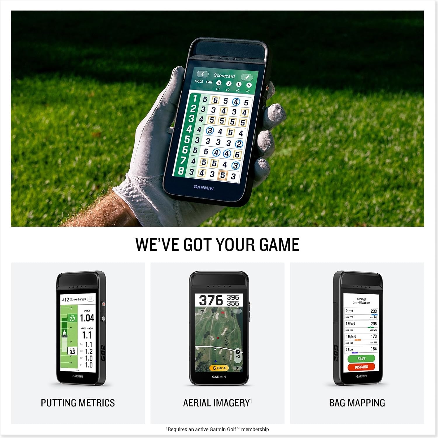 image:imageGarmin Approach G82 Portable Golf Launch Monitor Premium GPS Handheld Large Color Touchscreen  5Inch Color Touchscreen Builtin Radar Launch Monitor 43 000 Plus Preloaded Courses Up to 25 Hr GPS Battery IPX7
