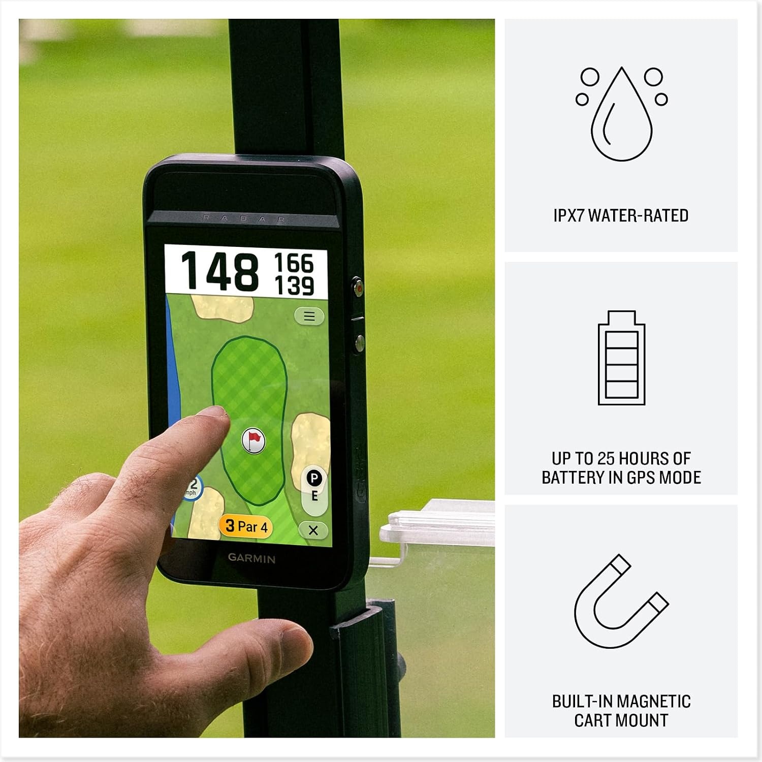 image:imageGarmin Approach G82 Portable Golf Launch Monitor Premium GPS Handheld Large Color Touchscreen  5Inch Color Touchscreen Builtin Radar Launch Monitor 43 000 Plus Preloaded Courses Up to 25 Hr GPS Battery IPX7