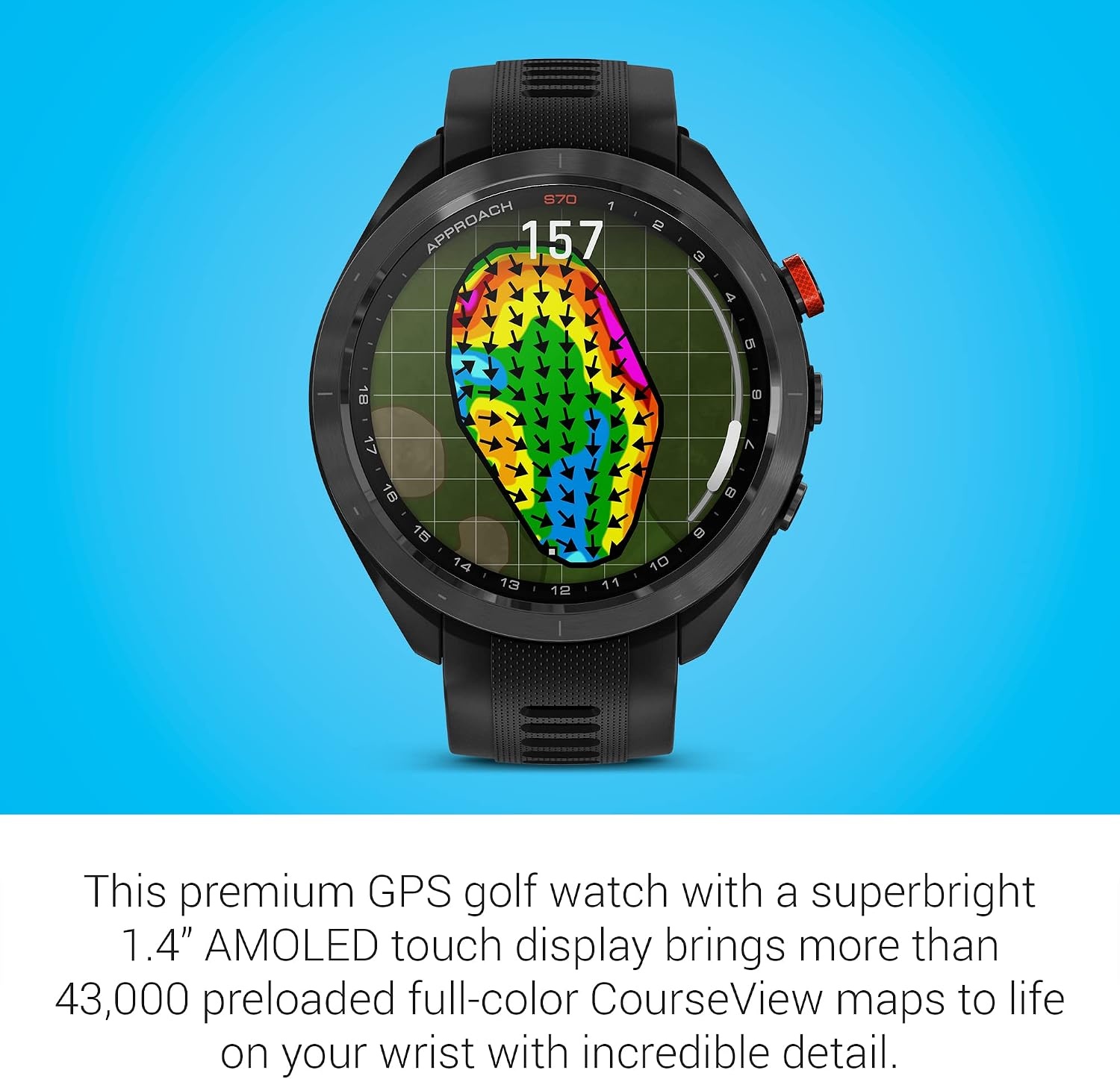 image:imageGarmin Approach S70 47mm Premium GPS Golf Watch BlackBlack