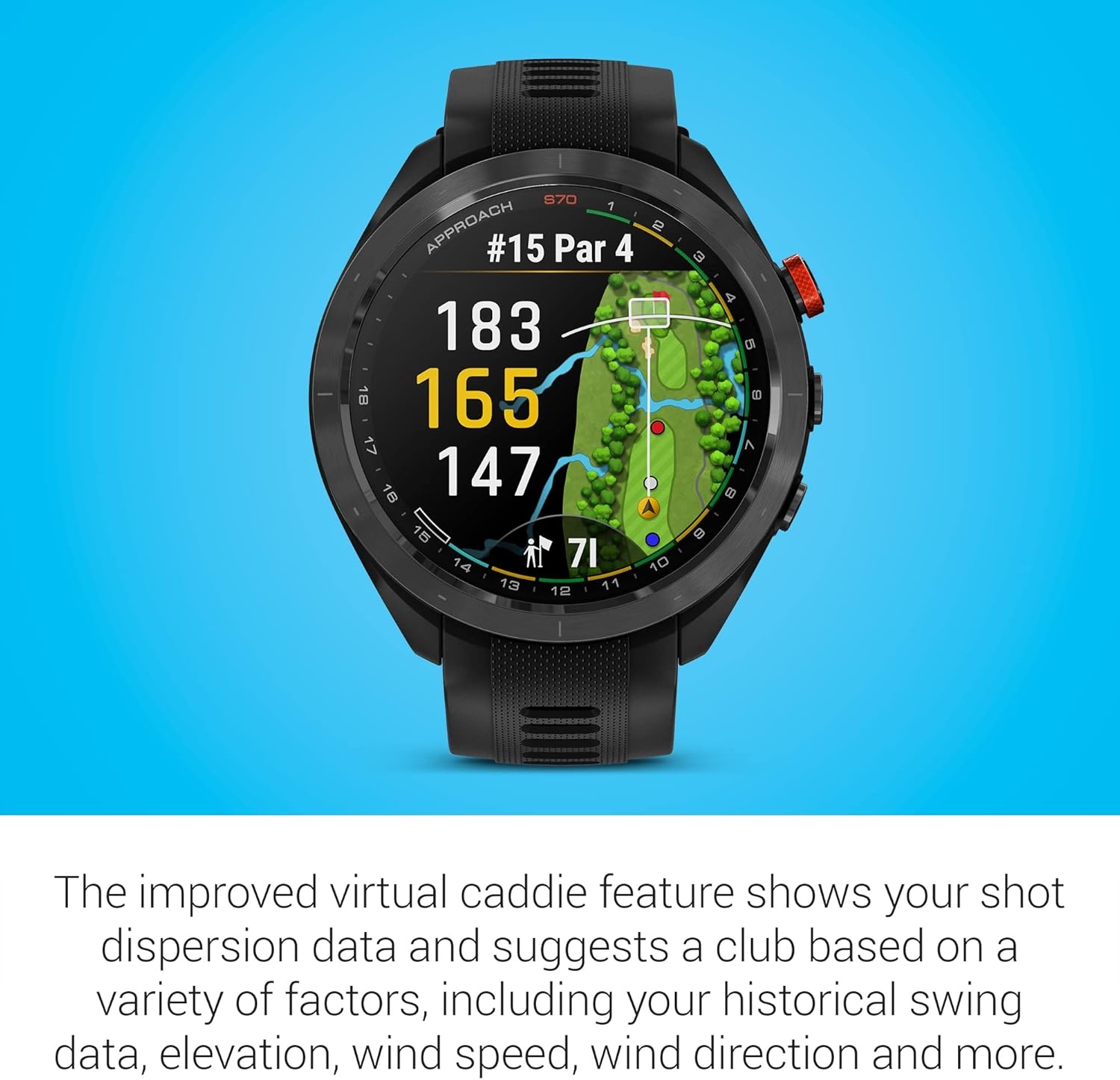 image:imageGarmin Approach S70 47mm Premium GPS Golf Watch BlackBlack