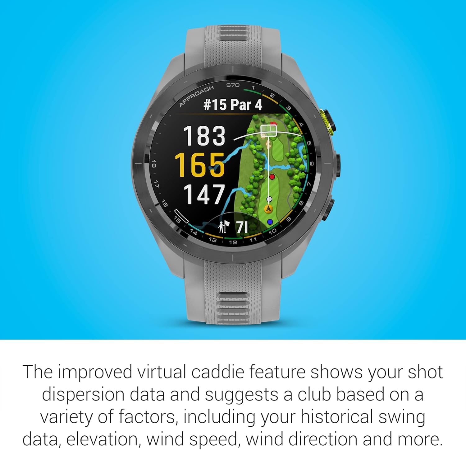 image:imageGarmin Approach S70 47mm Premium GPS Golf Watch BlackPowder Gray