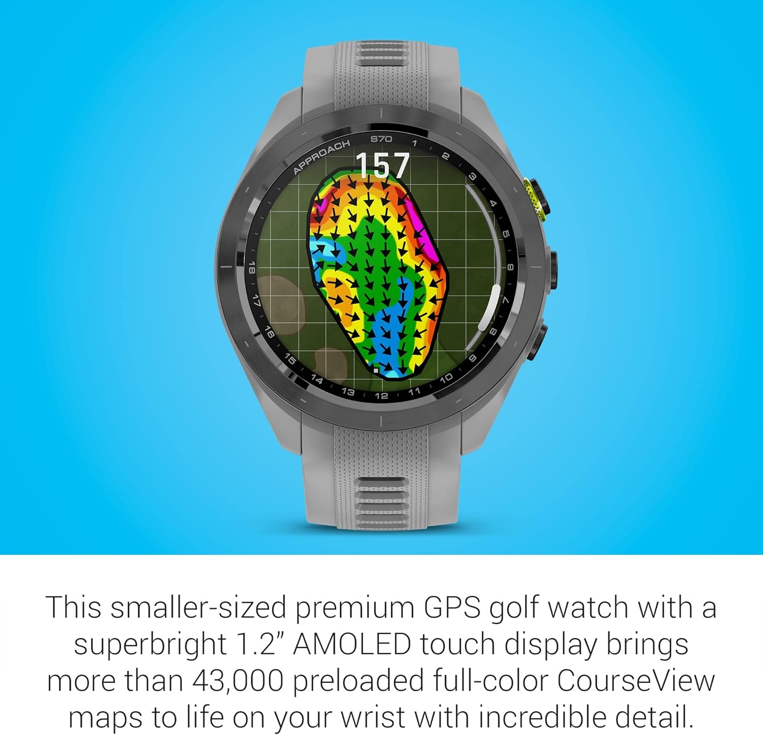 image:imageGarmin Approach S70 47mm Premium GPS Golf Watch BlackPowder Gray