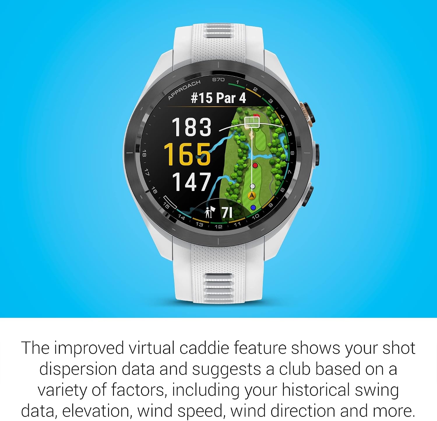 image:imageGarmin Approach S70 47mm Premium GPS Golf Watch BlackWhite
