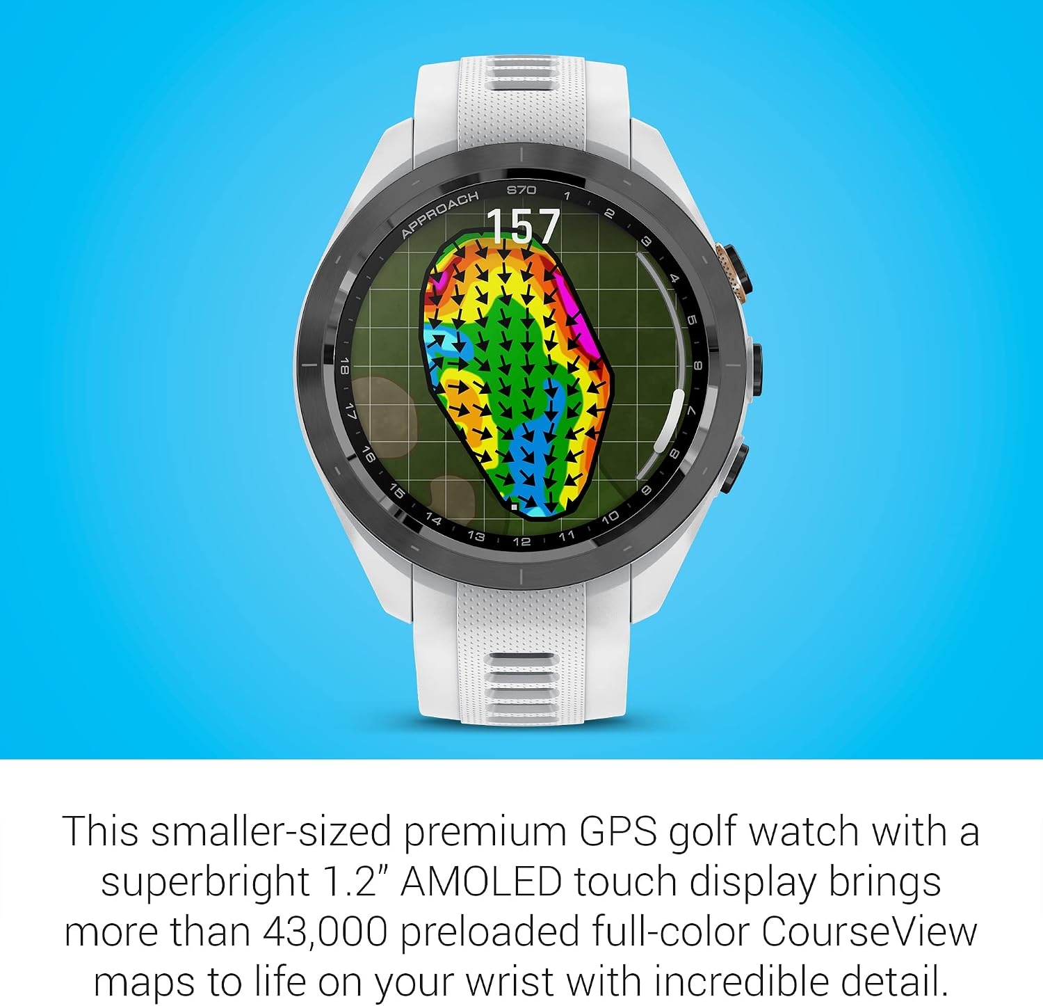 image:imageGarmin Approach S70 47mm Premium GPS Golf Watch BlackWhite