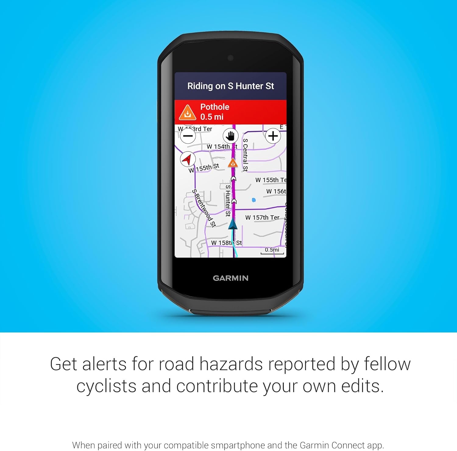 image:imageGarmin Edge 1050 Premium Cycling Computer Vivid Color Touchscreen Display Builtin Speaker Advanced Training and Group Ride Features Road Hazard Alerts 35 Vivid Touchscreen RoadHazard Alerts Up to 20h Battery Bluetooth and Ant Plus and WIFICycling Computer