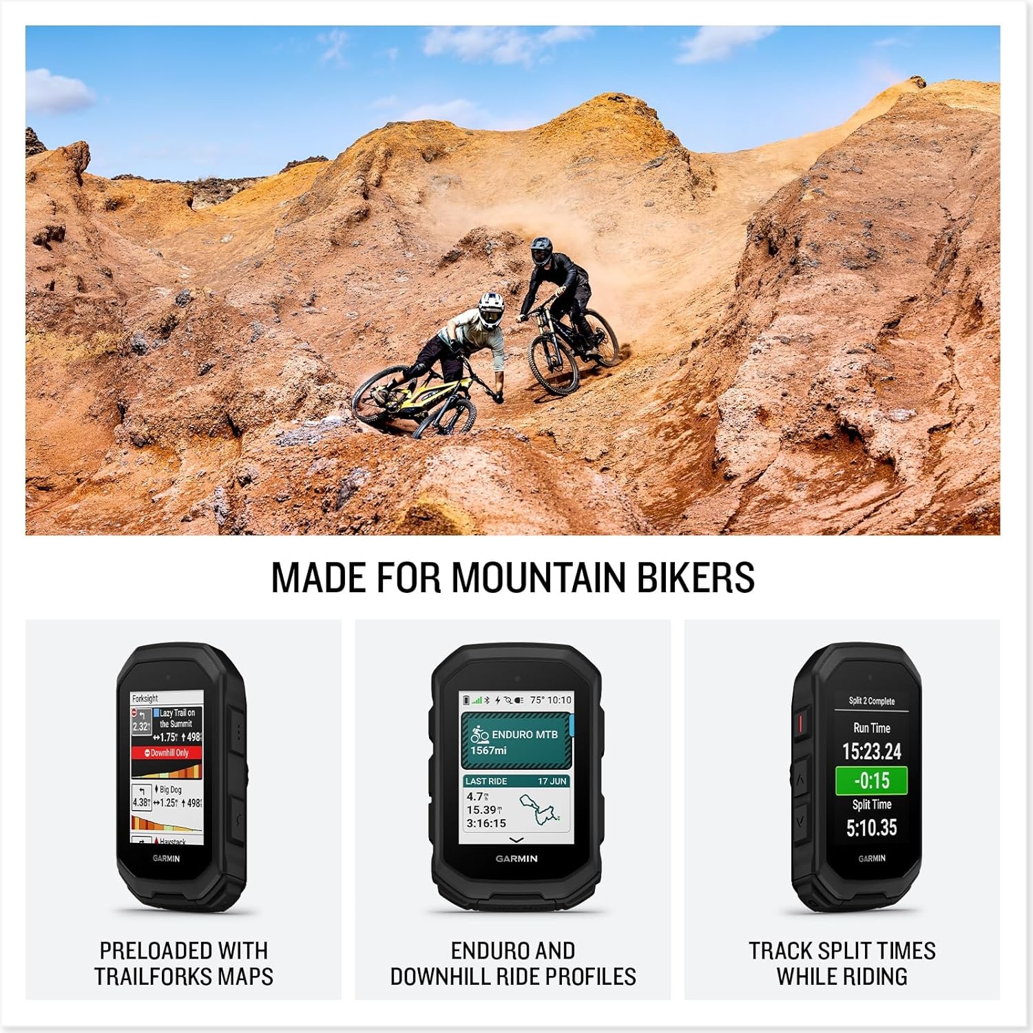 image:imageGarmin Edge MTB Rugged GPS Bike Computer with Preloaded FullColor Trail Maps and Advanced PerformanceTracking for Mountain Bikers Rugged 213 GPS with Trailforks and Topoactive Maps 5 Hz MultiBand Gnss Mtb Metrics Grit and Flow Gorilla Glass 14h