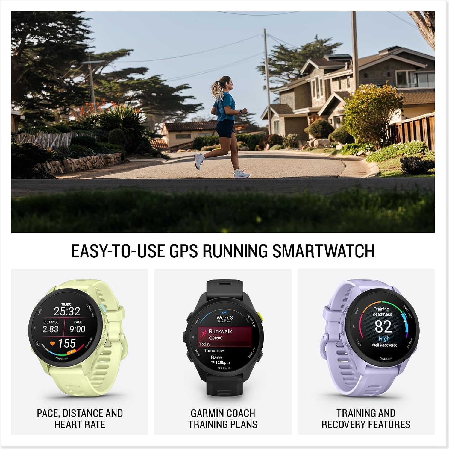 image:imageGarmin Forerunner 170 Music GPS Running Smartwatch Advanced Training Metrics and Recovery Insights Plus Music Storage Black with BlackAmp Yellow BandBlack