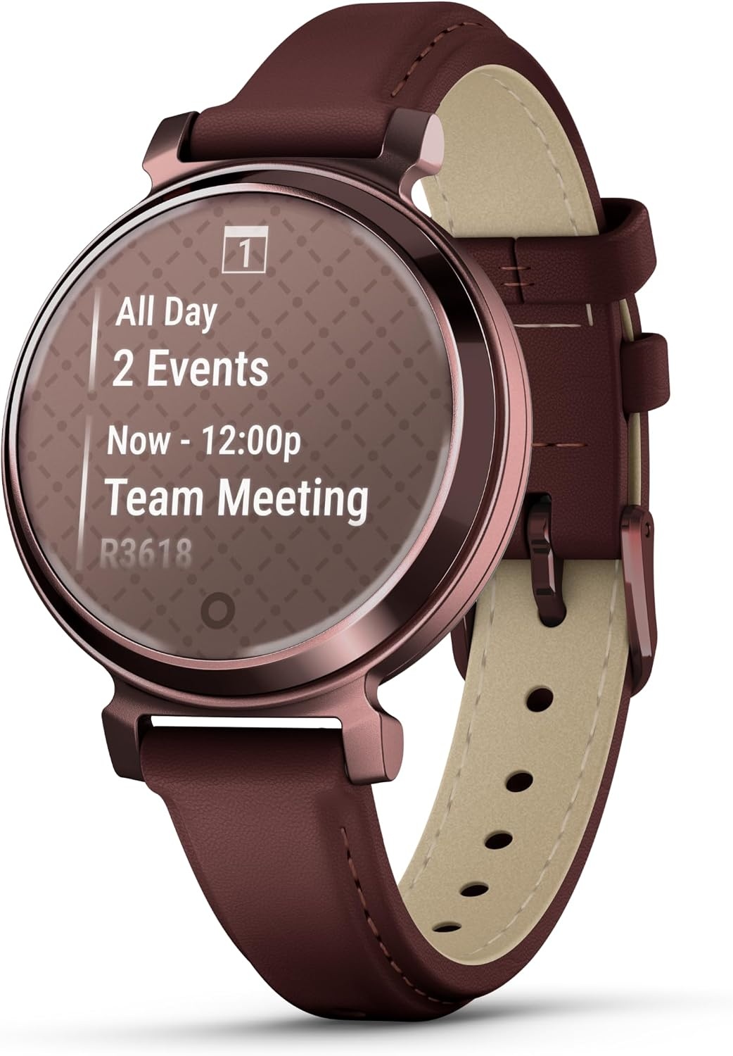 image:imageGarmin Lily 2 Small and Stylish Smartwatch Hidden Display Patterned Lens Up to 5 Days Battery Life CoconutMulberry