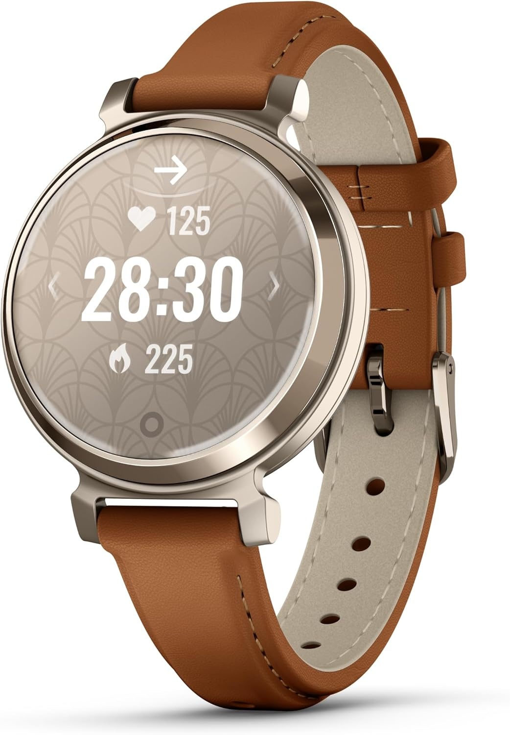 image:imageGarmin Lily 2 Small and Stylish Smartwatch Hidden Display Patterned Lens Up to 5 Days Battery Life CoconutTan