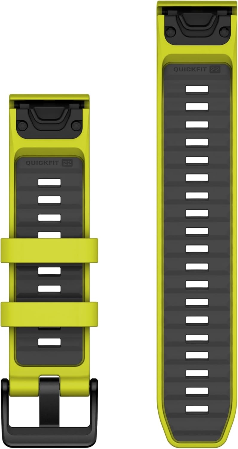 image:imageGarmin QuickFit 20mm BlackPebble Gray Silicone BandAmpYellowGrph