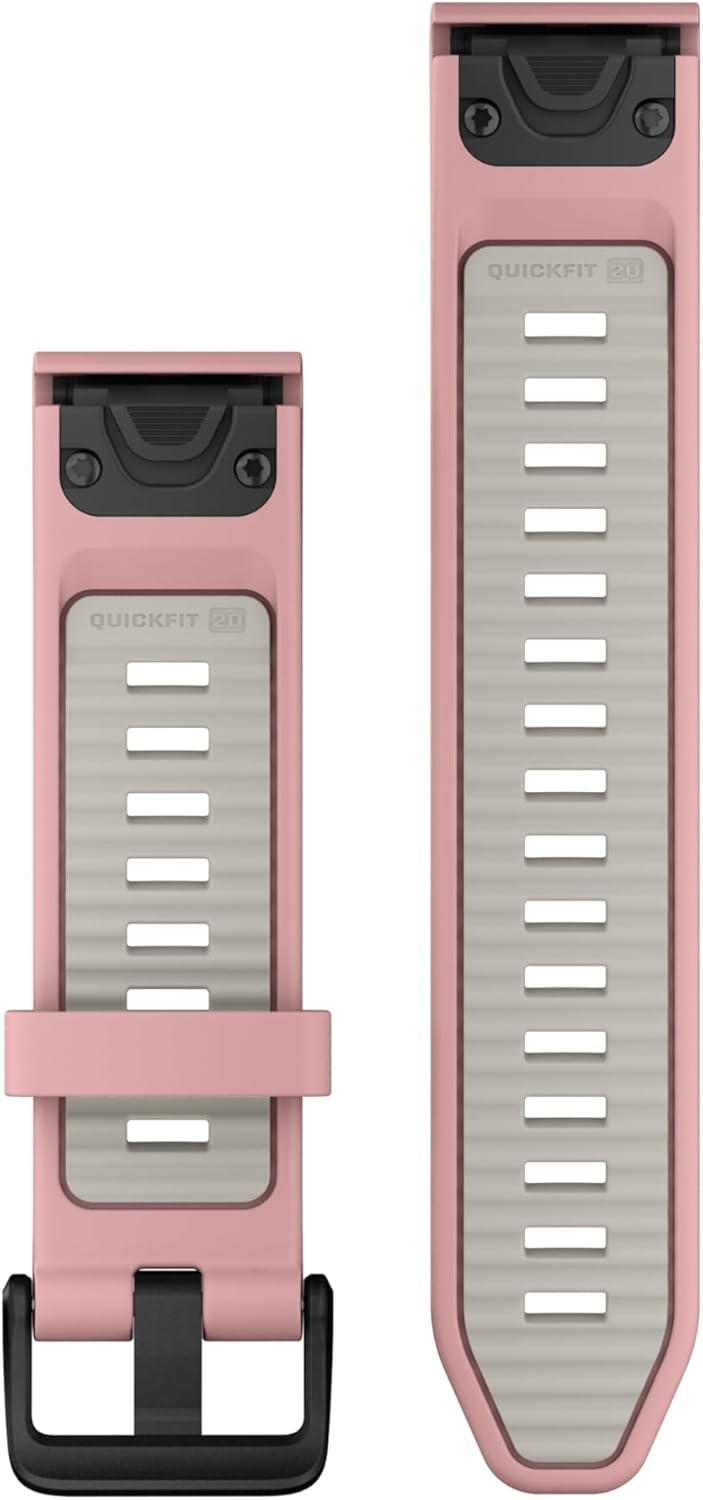 image:imageGarmin QuickFit 20mm BlackPebble Gray Silicone BandDust RoseFog Gray