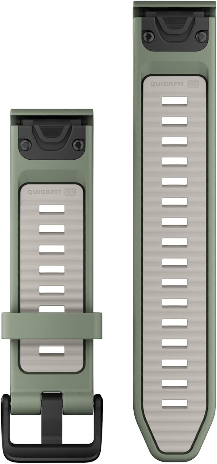 image:imageGarmin QuickFit 20mm BlackPebble Gray Silicone BandWillowFog Gray