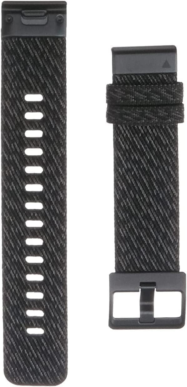 image:imageGarmin QuickFit 22 Watch Band Ember Orange SiliconeHeathered Black Nylon with Black Hardware