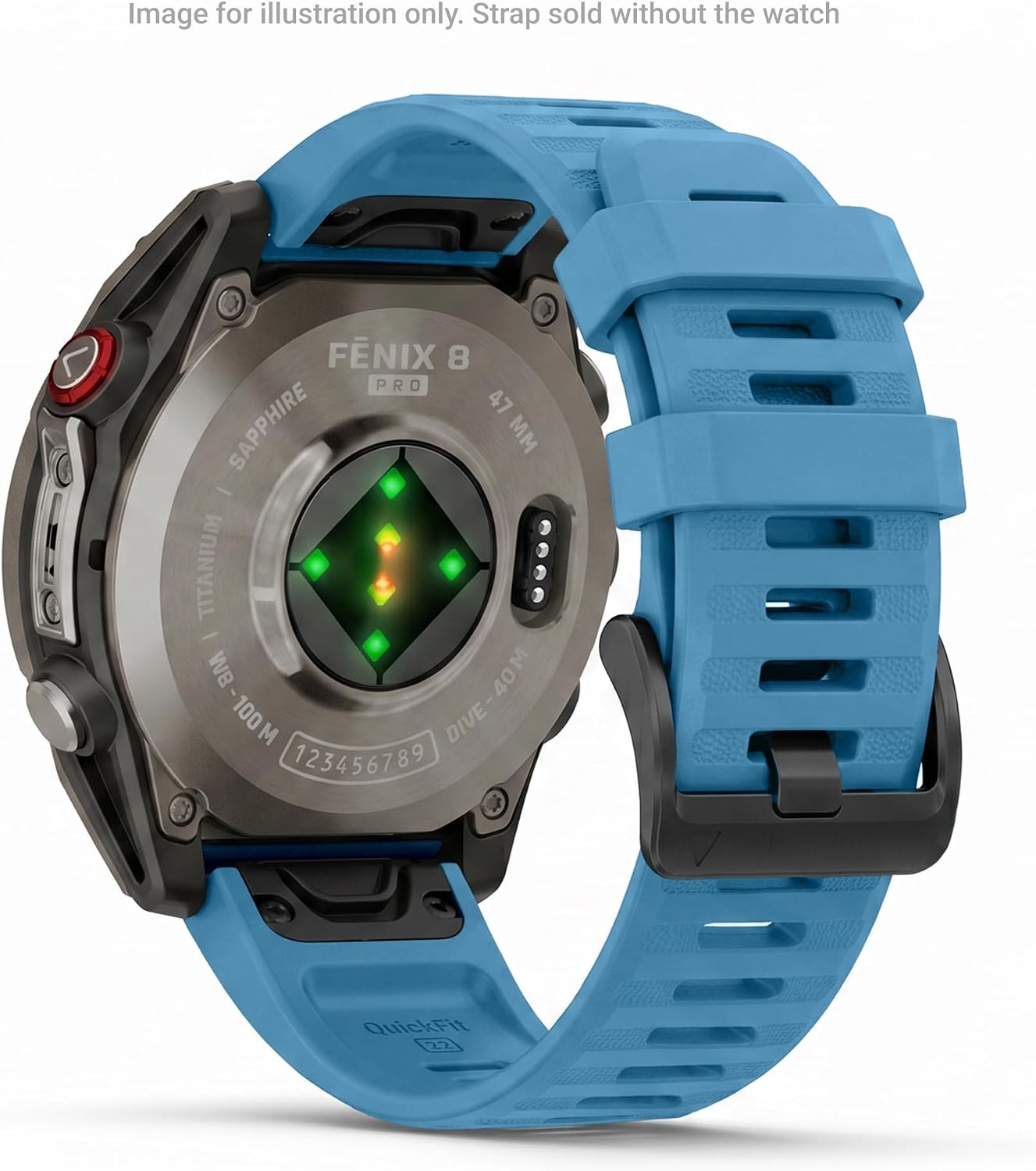 image:imageGarmin QuickFit 22 Watch Band Ember Orange SiliconeLakeside Blue Silicone