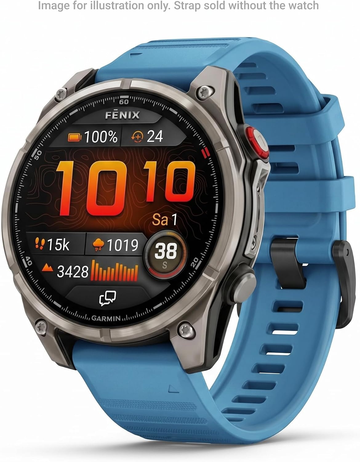 image:imageGarmin QuickFit 22 Watch Band Ember Orange SiliconeLakeside Blue Silicone