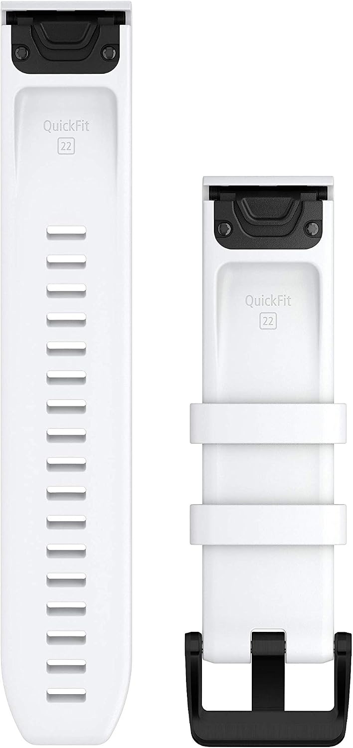 image:imageGarmin QuickFit 22 Watch Band Ember Orange SiliconeWhite with Black Stainless Steel Hardware