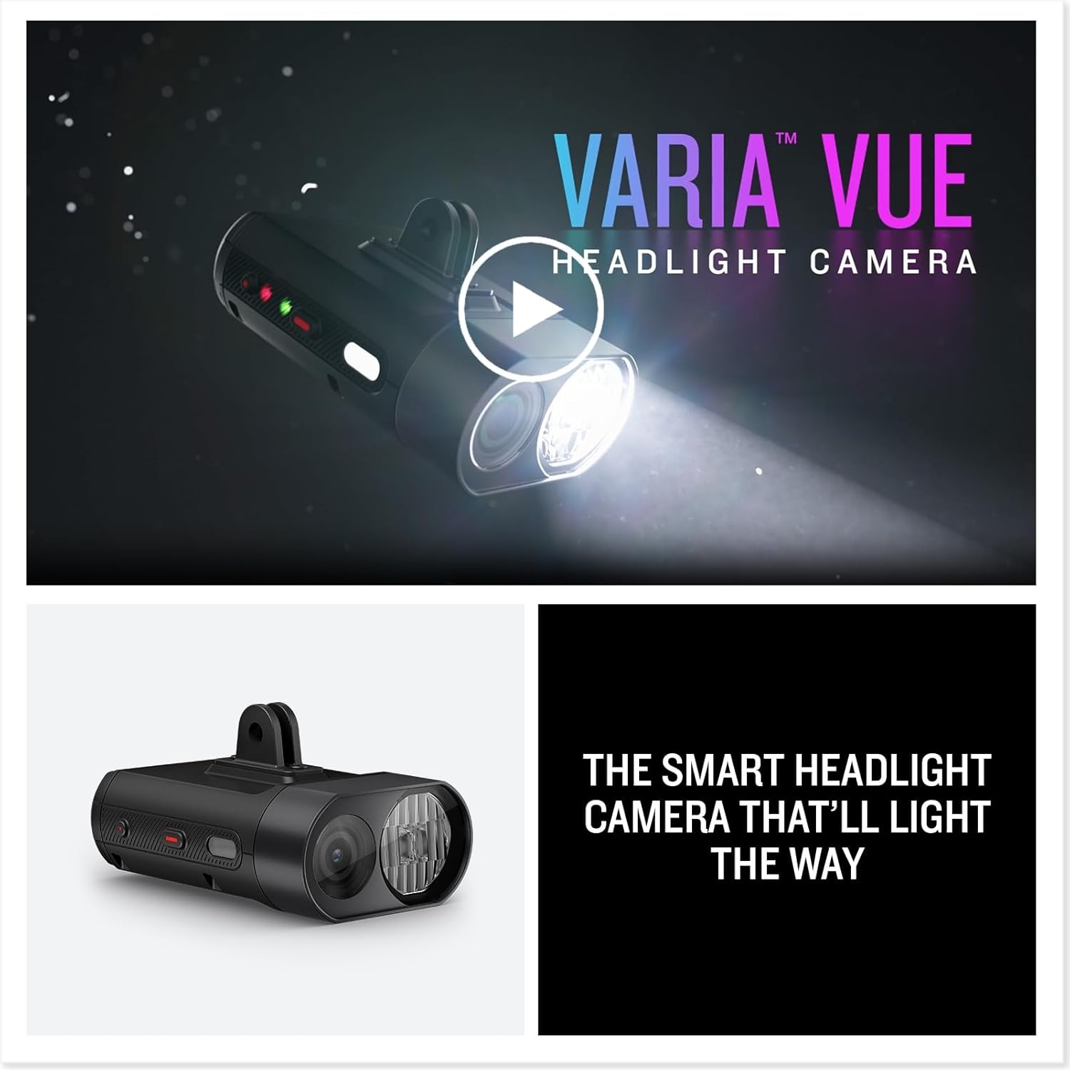 image:imageGarmin Varia Vue Cycling Headlight and 4k Camera Light Intensity up to 600 Lumens CrystalClear Video Recording Incident Detection While Cycling 4k30fps Recording Automatic Incident Detection Saves Clips Microsd Required