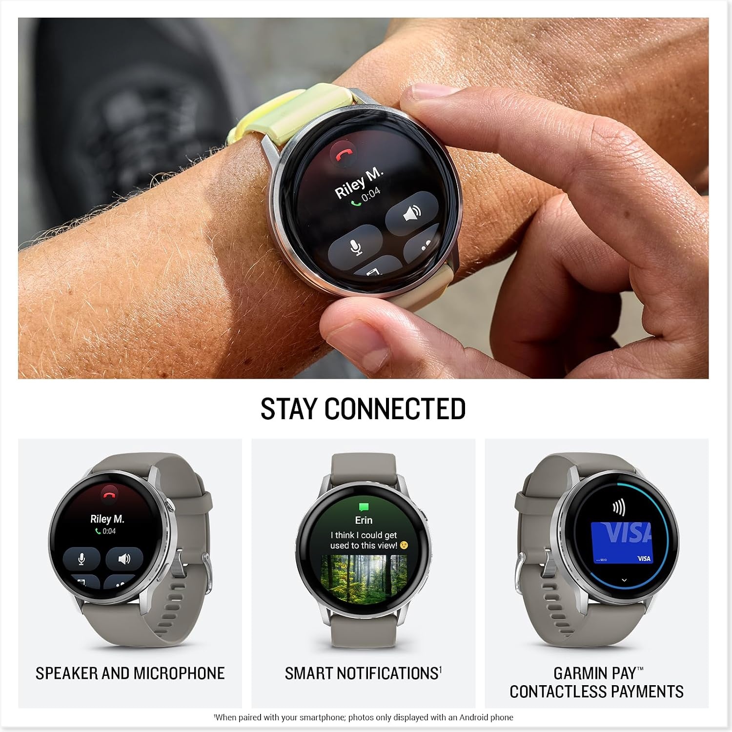 image:imageGarmin Venu 4 45mm Advanced Health and Fitness GPS Smartwatch Bright and Colorful Display Builtin Flashlight 12 Days of Battery Life Slate with Black Silicone Band 45mm Amoled GPS Smartwatch Builtin Flashlight Up to 12 Days Battery SPO2 Wrist Hr Garmin PaySilver Gray