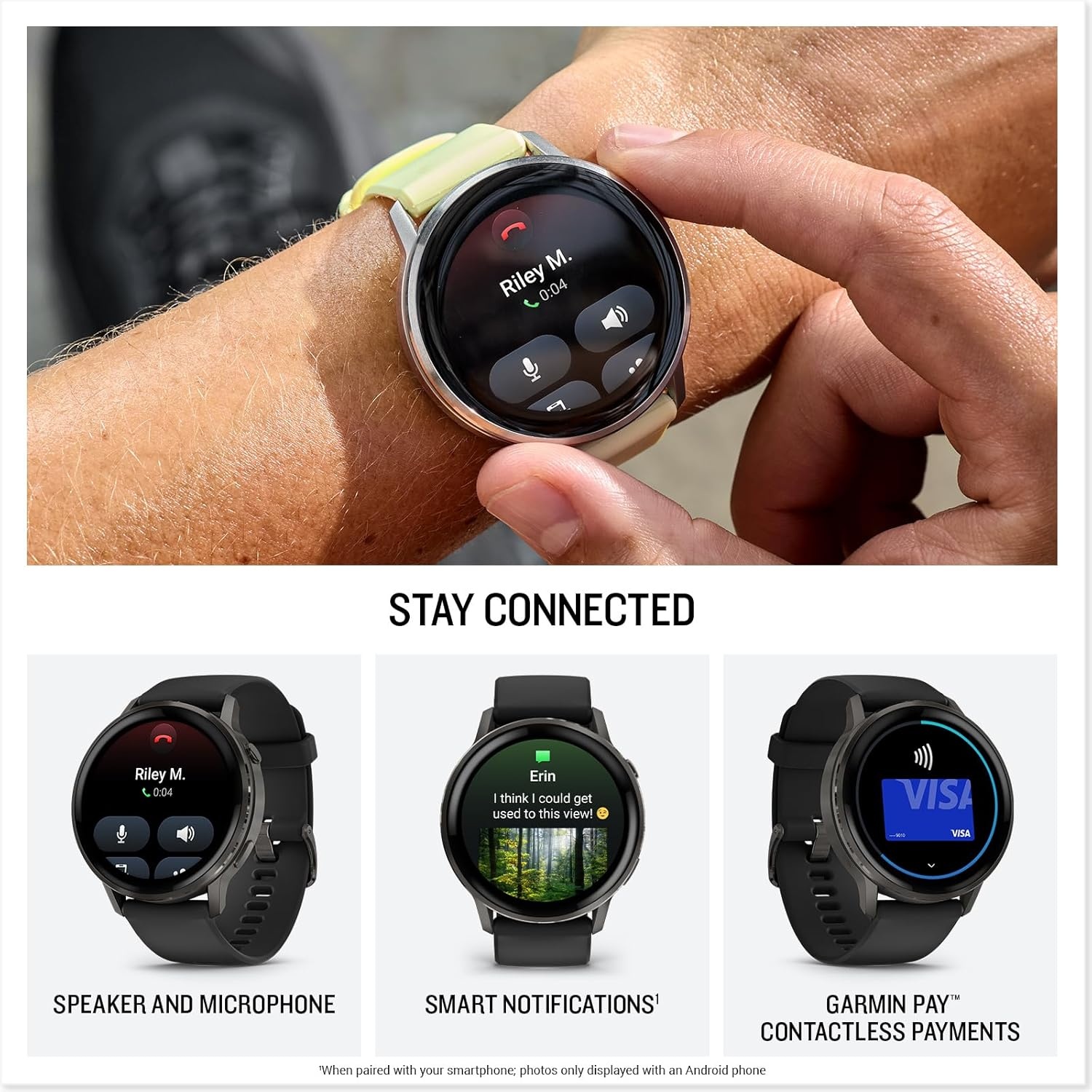 image:imageGarmin Venu 4 45mm Advanced Health and Fitness GPS Smartwatch Bright and Colorful Display Builtin Flashlight 12 Days of Battery Life Slate with Black Silicone Band 45mm Amoled GPS Smartwatch Builtin Flashlight Up to 12 Days Battery SPO2 Wrist Hr Garmin PaySlate