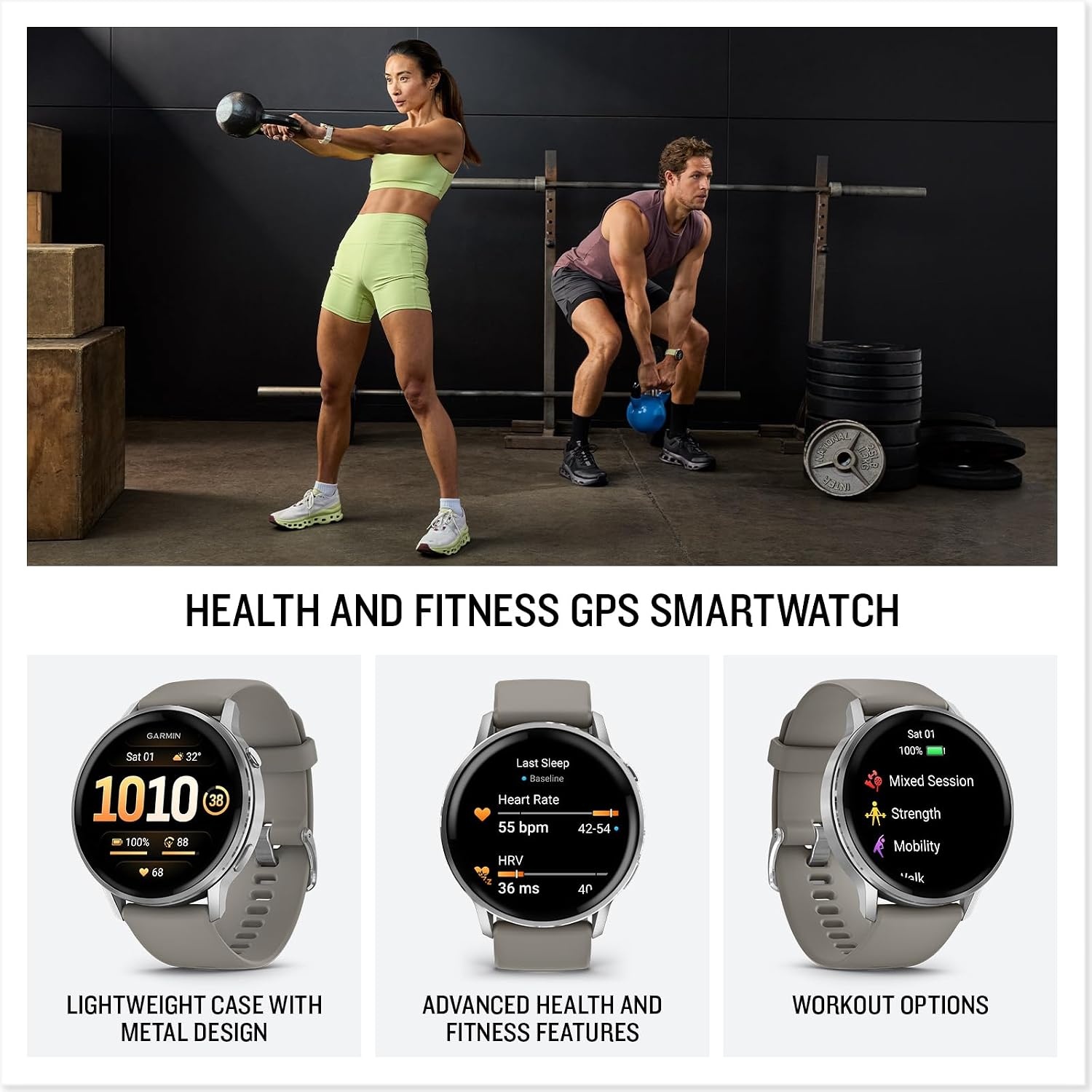 image:imageGarmin Venu 4 45mm Advanced Health and Fitness GPS Smartwatch Bright and Colorful Display Builtin Flashlight 12 Days of Battery Life Slate with Black Silicone Band 45mm Amoled GPS Smartwatch Builtin Flashlight Up to 12 Days Battery SPO2 Wrist Hr Garmin PaySilver Gray