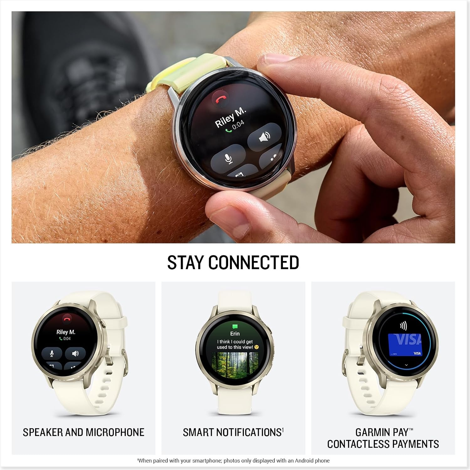 image:imageGarmin Venu 4 45mm Advanced Health and Fitness GPS Smartwatch Bright and Colorful Display Builtin Flashlight 12 Days of Battery Life Slate with Black Silicone Band 45mm Amoled GPS Smartwatch Builtin Flashlight Up to 12 Days Battery SPO2 Wrist Hr Garmin PayLunar Gold and Bone