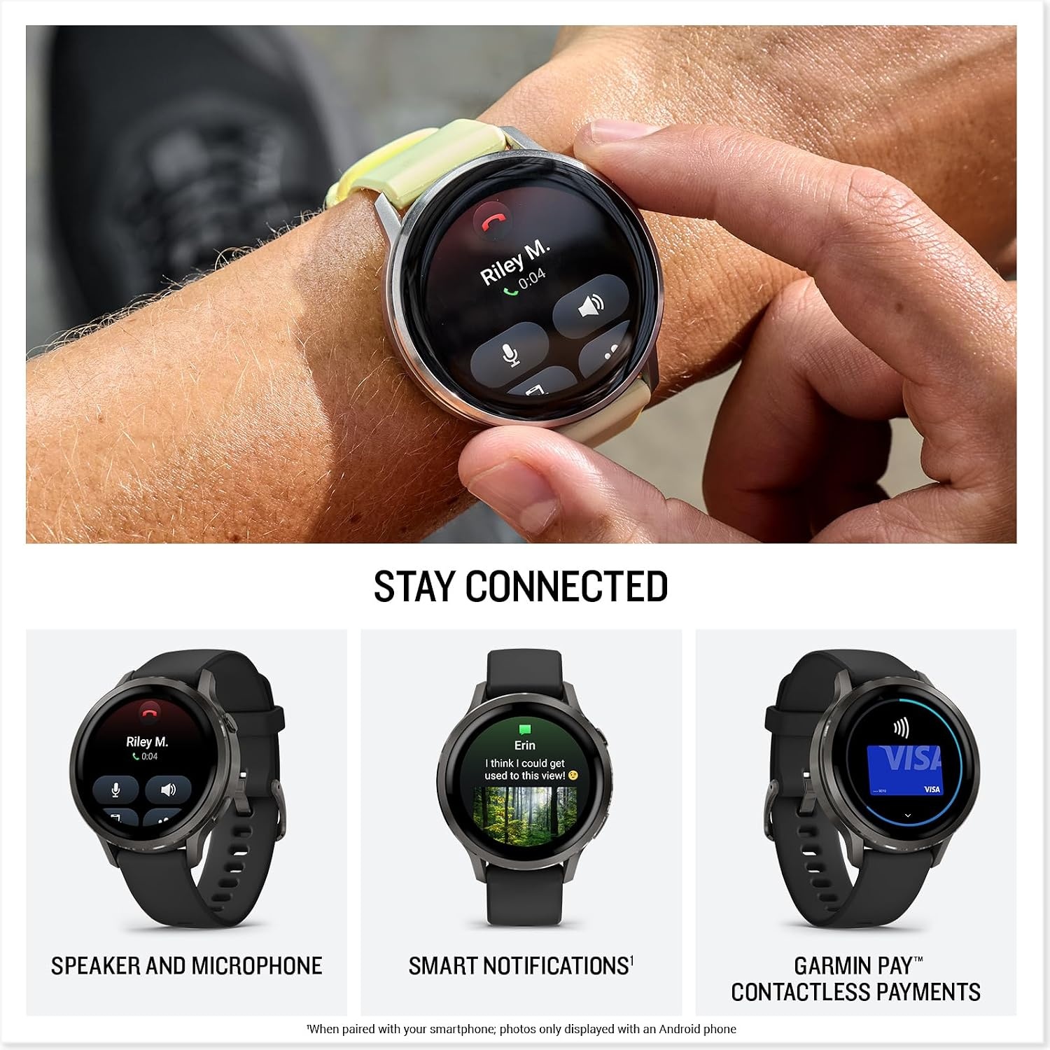 image:imageGarmin Venu 4 45mm Advanced Health and Fitness GPS Smartwatch Bright and Colorful Display Builtin Flashlight 12 Days of Battery Life Slate with Black Silicone Band 45mm Amoled GPS Smartwatch Builtin Flashlight Up to 12 Days Battery SPO2 Wrist Hr Garmin PaySlate and Black